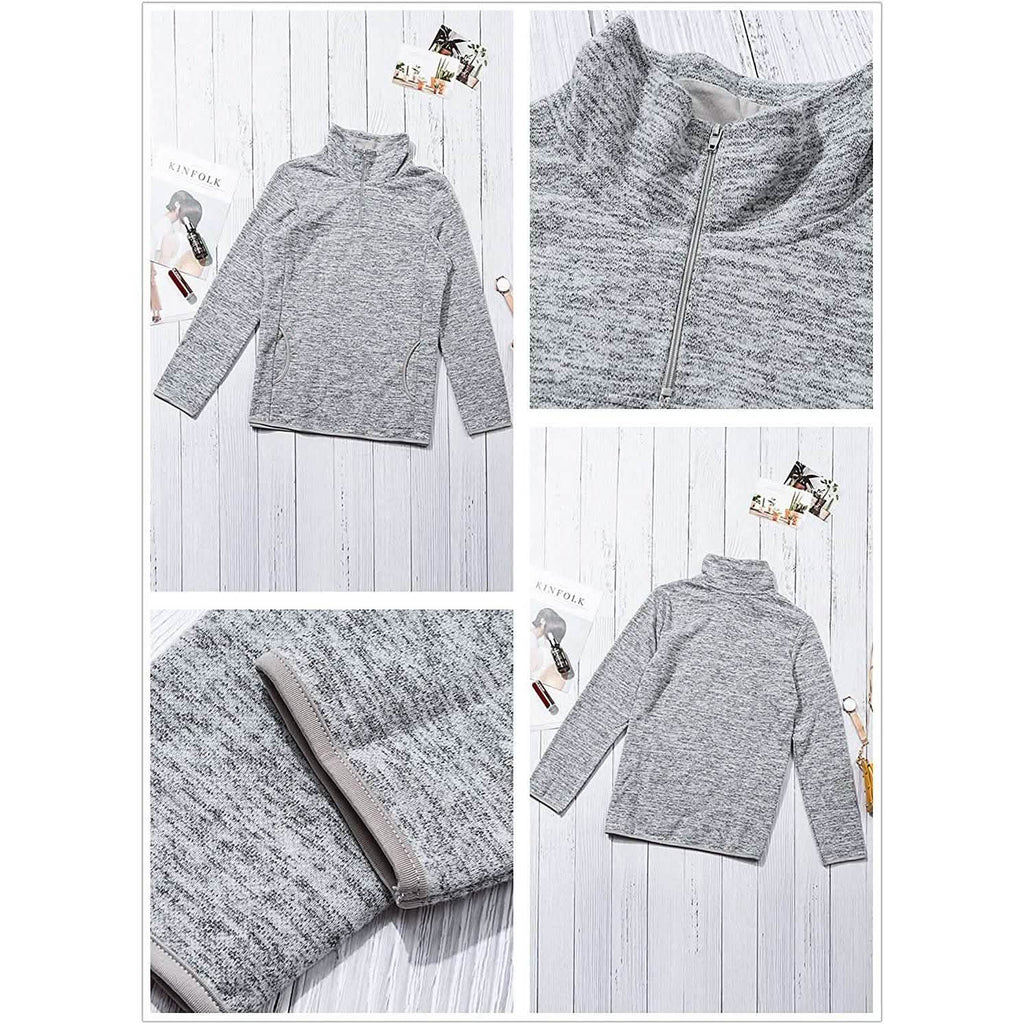 Women Casual Long Sleeve Stand Collar with Pockets