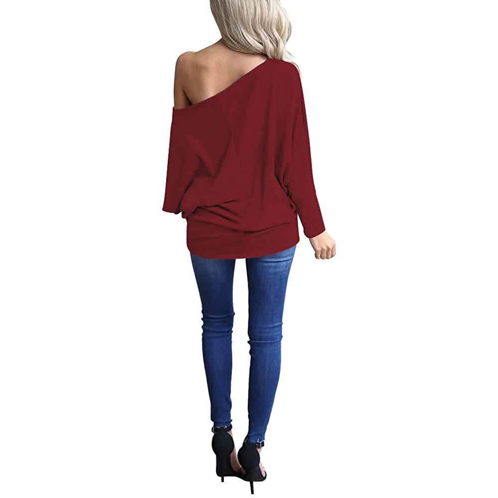 Women's Off-Shoulder Long-Sleeved Top
